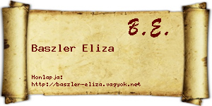 Baszler Eliza névjegykártya